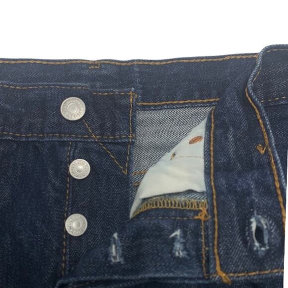 LEVI STRAUSS & CO 501 Men Button Front Dark Wash Jeans | 34x32 - Picture 4 of 7